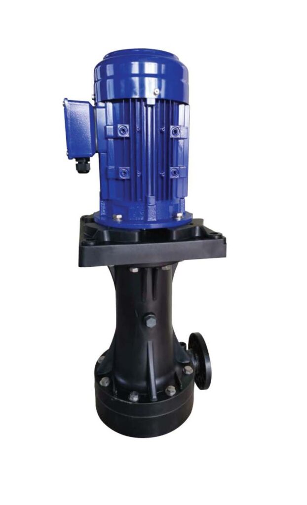 Vertical Sealless Pumps manufactured in PVDF materials. 