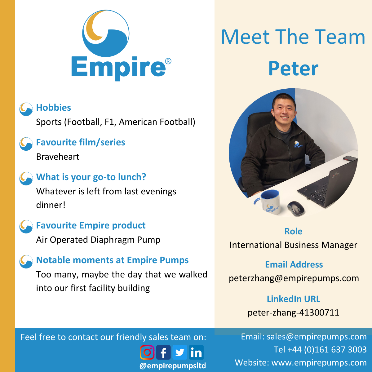 Meet the Team - Peter. International Business Manager
