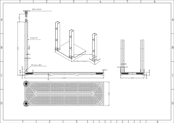 custom PTFE heat exchanger design drawings